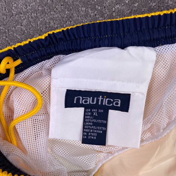 Vintage Nautica Swim Trunks Shorts Men's XL Sailing Sail Boat Yellow Mesh Lined - Picture 7 of 13
